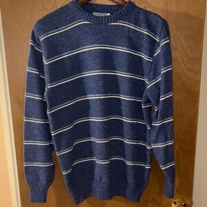 Vintage Le Tigre Navy and White Striped Crewneck Sweater
